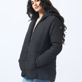 PUFFER JACKET WITH FUR DETAIL