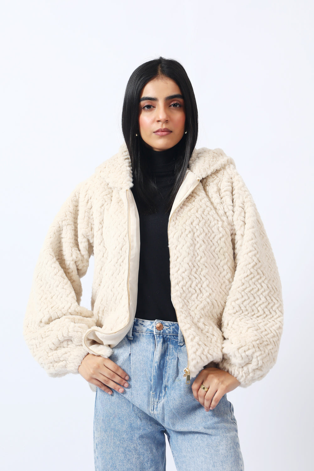 TEXTURED FUR JACKET