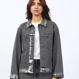 FOIL PRINTED DENIM JACKET