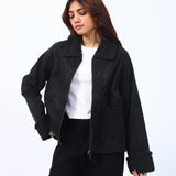 SHEARLING LINED PU JACKET