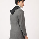 WOOL BLEND COAT WITH HOODIE