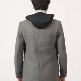 WOOL BLEND COAT WITH HOODIE