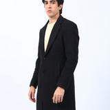TEXTURED WOOL BLEND LONG COAT