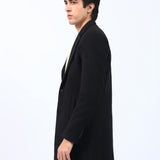 TEXTURED WOOL BLEND LONG COAT