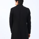 TEXTURED WOOL BLEND LONG COAT