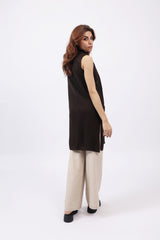 LONG SLEEVELESS CARDIGAN