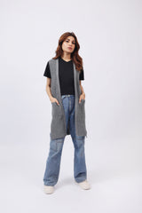 LONG SLEEVELESS CARDIGAN