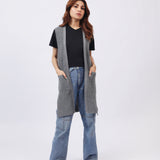LONG SLEEVELESS CARDIGAN