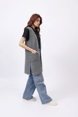 LONG SLEEVELESS CARDIGAN