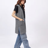 LONG SLEEVELESS CARDIGAN