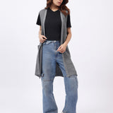 LONG SLEEVELESS CARDIGAN