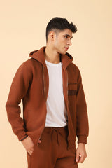 ZIPPER HOODIE WITH CHEST POCKET