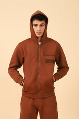 ZIPPER HOODIE WITH CHEST POCKET