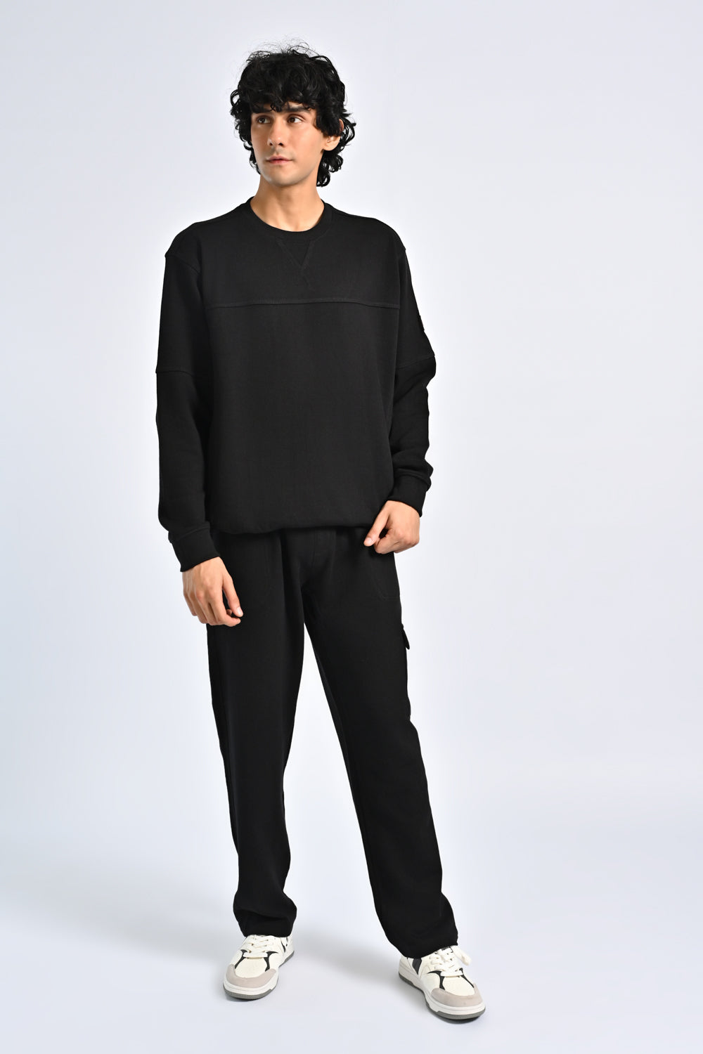 BAGGY FIT TEXTURED SWEATSHIRT