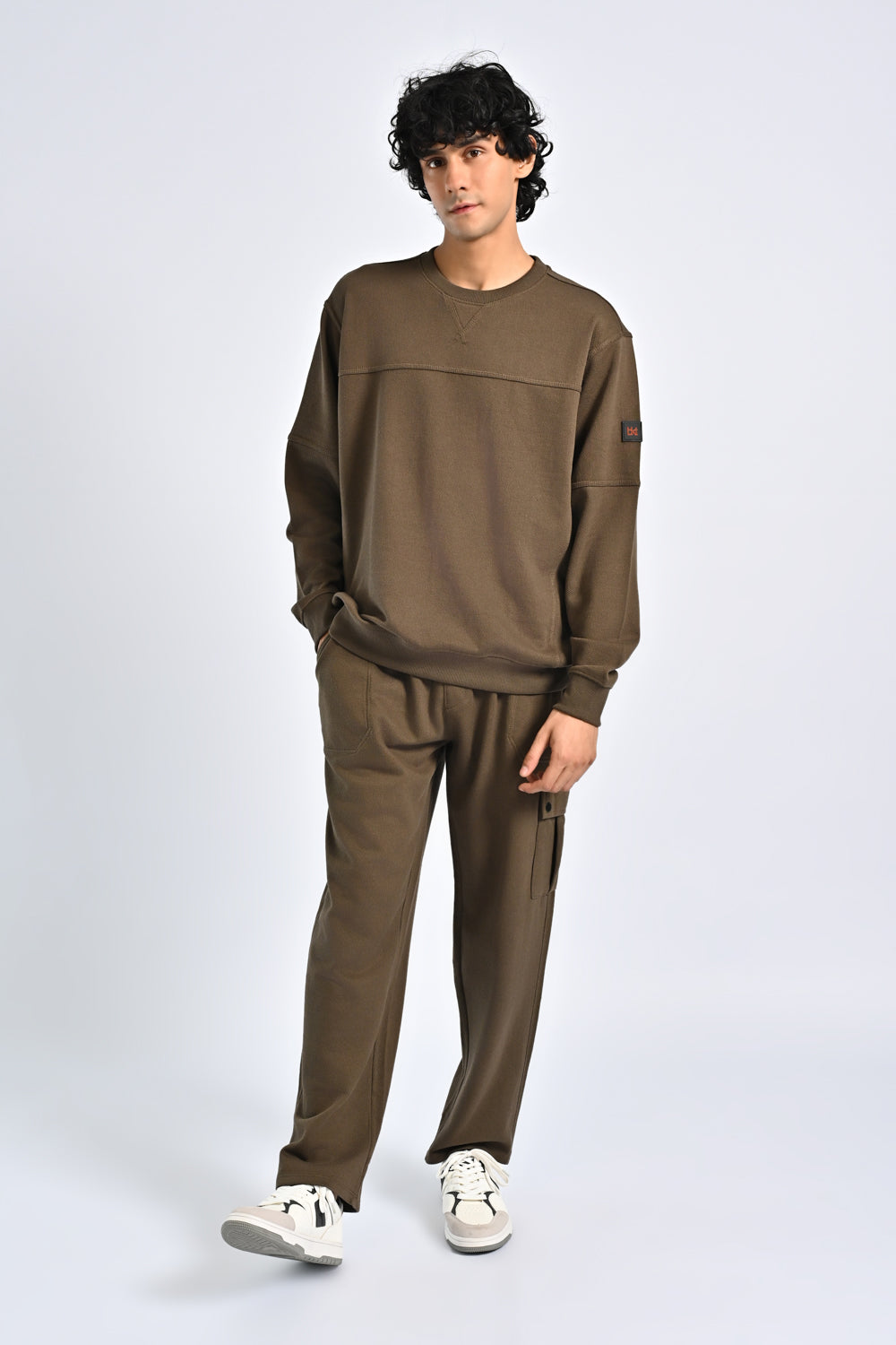 BAGGY FIT TEXTURED SWEATSHIRT