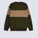 CREW NECK COLOR BLOCKING SWEATER