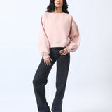 CROPPED SWEATSHIRT WITH BALLOON SLEEVE