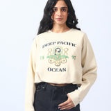 CROPPED SWEATSHIRT WITH ELASTICATED HEM