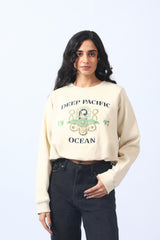 CROPPED SWEATSHIRT WITH ELASTICATED HEM