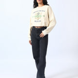 CROPPED SWEATSHIRT WITH ELASTICATED HEM