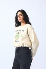 CROPPED SWEATSHIRT WITH ELASTICATED HEM