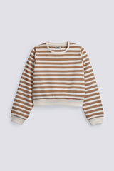 CROPPED STRIPED SWEATSHIRT