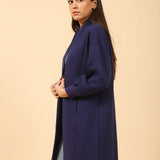 PANELED COAT WITH BLOUSED SLEEVES