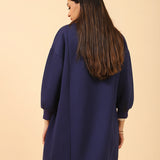 PANELED COAT WITH BLOUSED SLEEVES