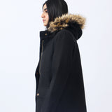 COAT WITH FUR HOOD