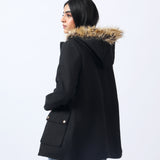 COAT WITH FUR HOOD