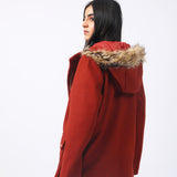 COAT WITH FUR HOOD