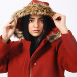 COAT WITH FUR HOOD