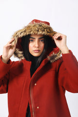 COAT WITH FUR HOOD