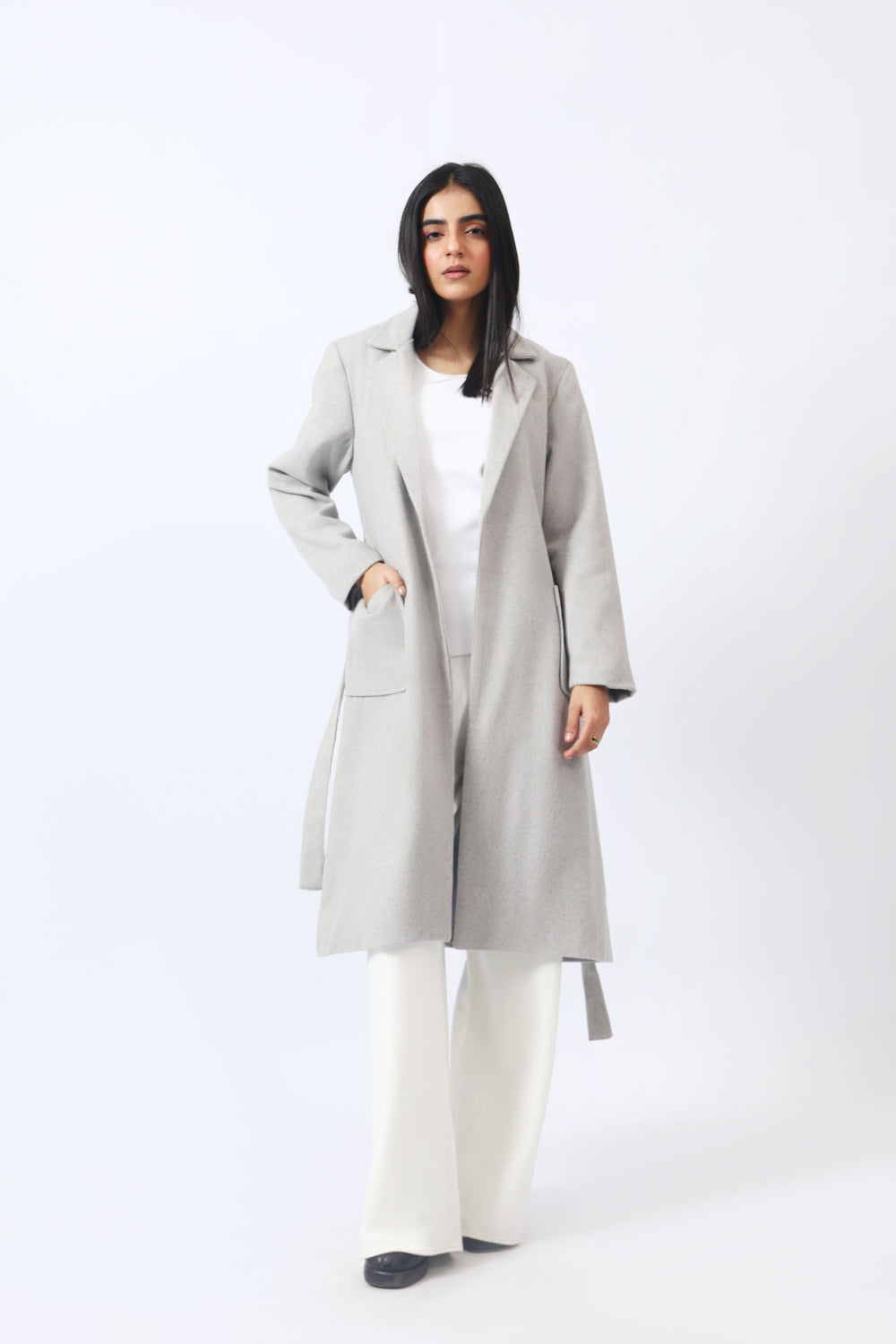 LONG COAT WITH POCKET DETAIL