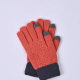 SOLID GLOVES WITH CONTRASTING HEM