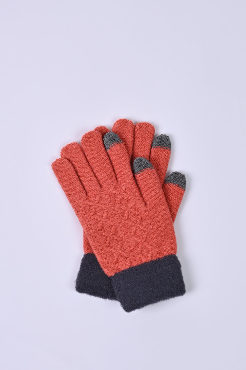 SOLID GLOVES WITH CONTRASTING HEM