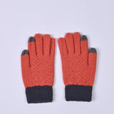 SOLID GLOVES WITH CONTRASTING HEM