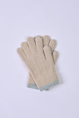 SOLID GLOVES WITH TWO TONED HEM