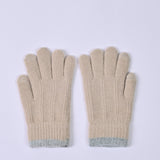 SOLID GLOVES WITH TWO TONED HEM