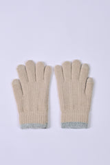 SOLID GLOVES WITH TWO TONED HEM