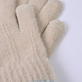 SOLID GLOVES WITH TWO TONED HEM