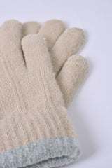 SOLID GLOVES WITH TWO TONED HEM