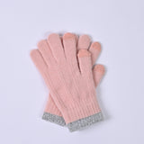 SOLID GLOVES WITH TWO TONED HEM