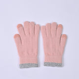 SOLID GLOVES WITH TWO TONED HEM