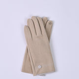 SOLID GLOVES WITH CONTRAST PIPING