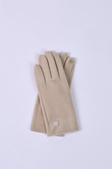 SOLID GLOVES WITH CONTRAST PIPING