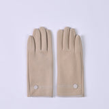 SOLID GLOVES WITH CONTRAST PIPING