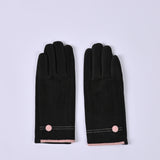 SOLID GLOVES WITH CONTRAST PIPING