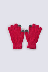 CONTRAST TIP KNITTED GLOVES