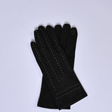 SOLID GLOVES WITH CONTRASTING STITCHES